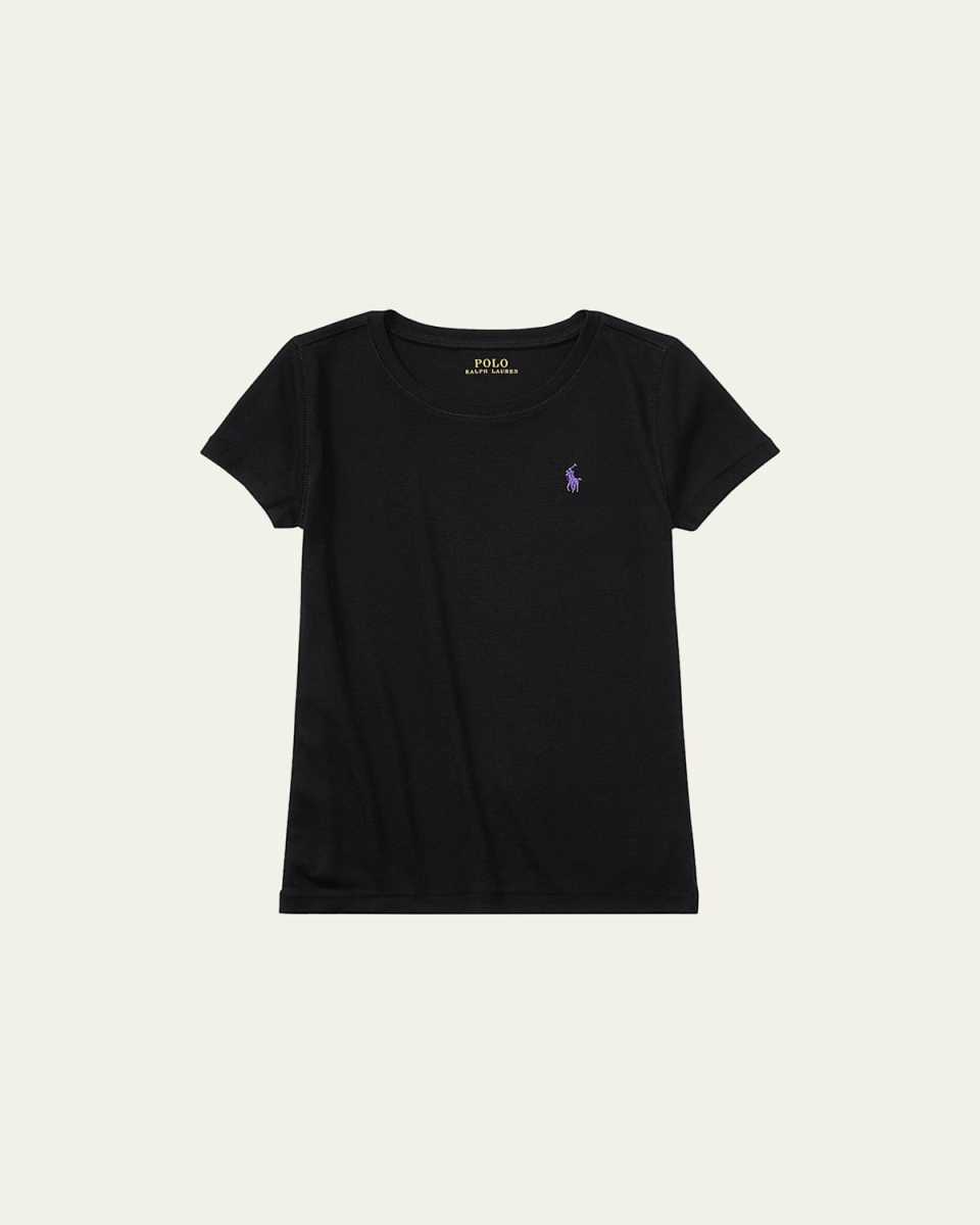 Girl's Short-Sleeve Cotton T-Shirt, Size S-X